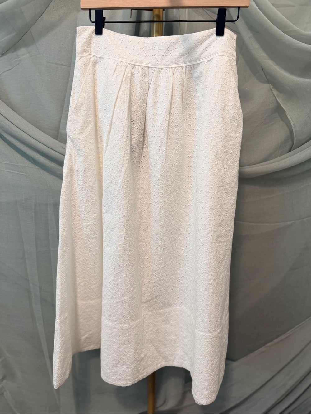 PAIGE Ojai White Eyelet Midi Skirt - Picture 2 of 7